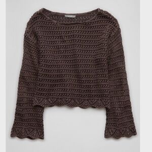 American Eagle Outfitters Brown Knit Sweater